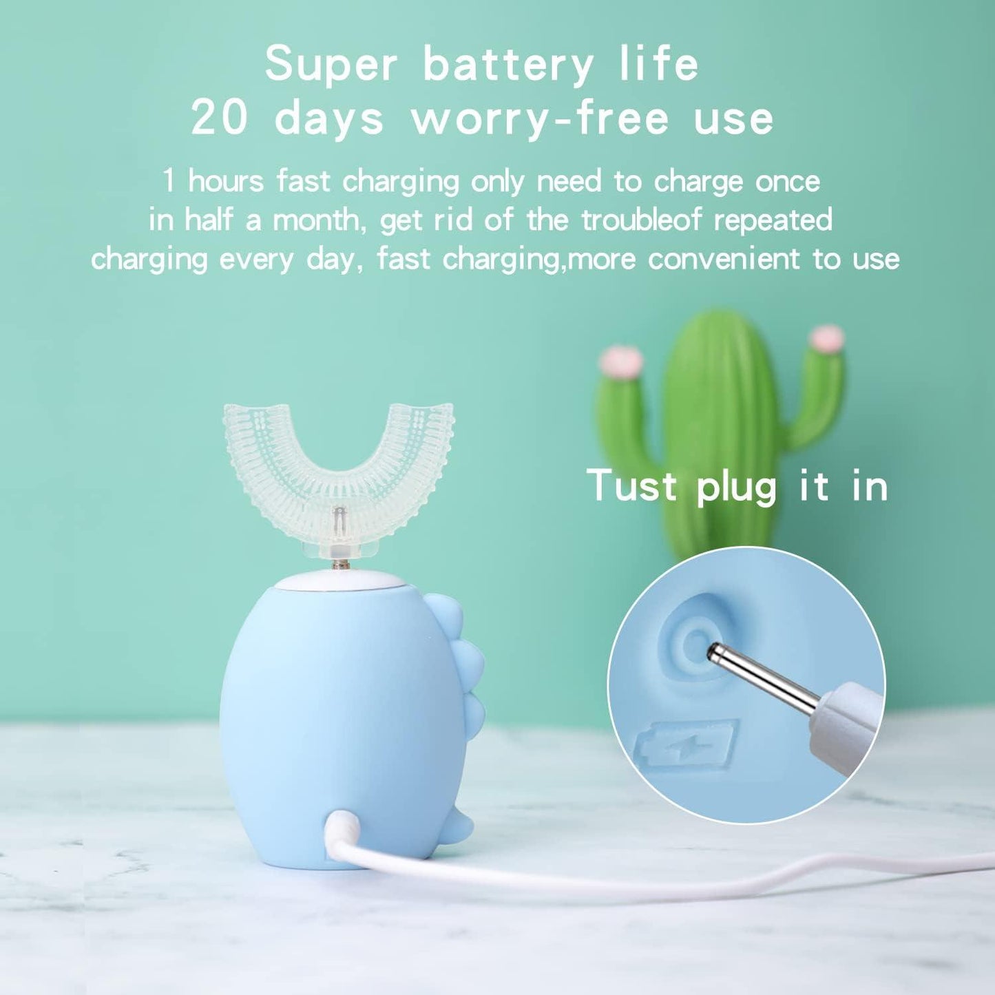Rechargeable 360° Sonic U-Shape Electric Toothbrush for Kids