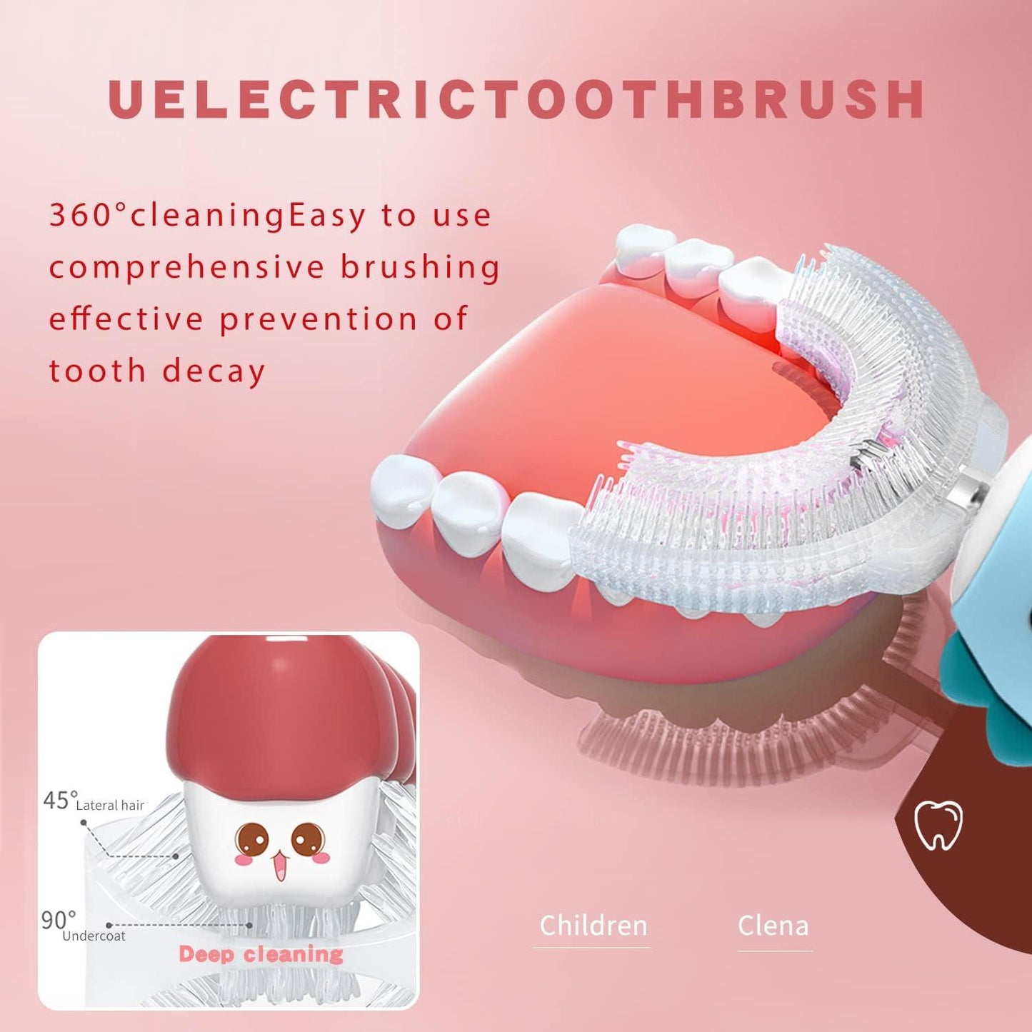 Rechargeable 360° Sonic U-Shape Electric Toothbrush for Kids
