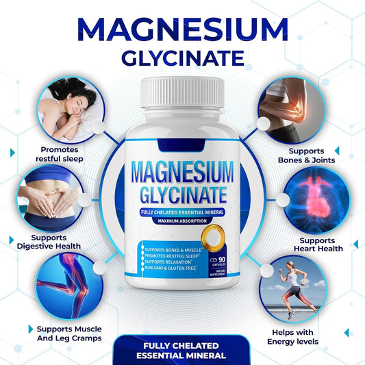 3-in-1 Magnesium Glycinate 1800mg Complex  Capsules