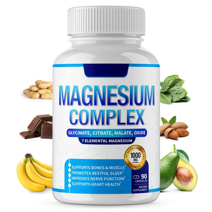 3-in-1 Magnesium Glycinate 1800mg Complex  Capsules
