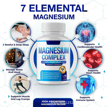 3-in-1 Magnesium Glycinate 1800mg Complex  Capsules