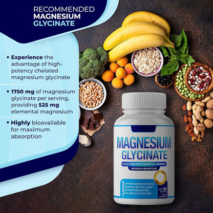 3-in-1 Magnesium Glycinate 1800mg Complex  Capsules