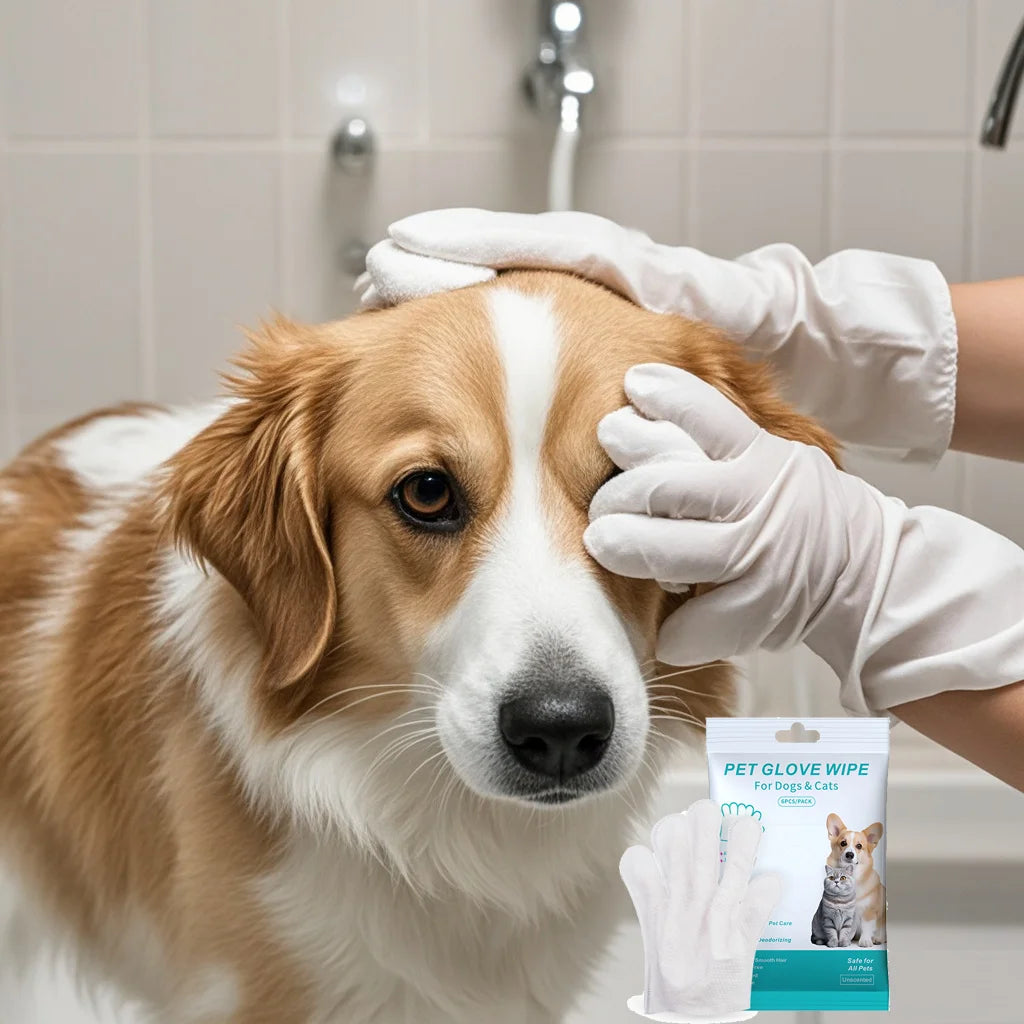 Pet Grooming Wipe Gloves | Easy Cat & Dog Cleaning