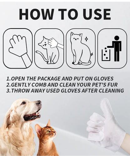 Pet Grooming Wipe Gloves | Easy Cat & Dog Cleaning