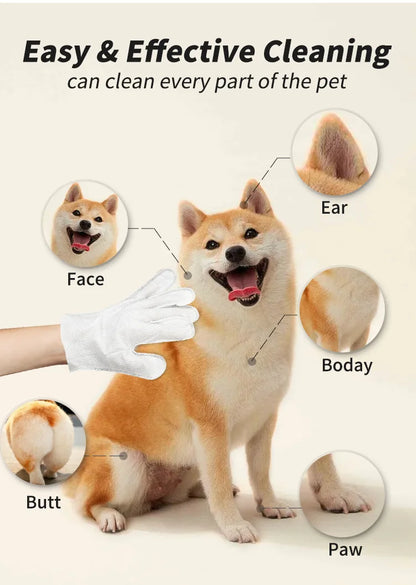 Pet Grooming Wipe Gloves | Easy Cat & Dog Cleaning